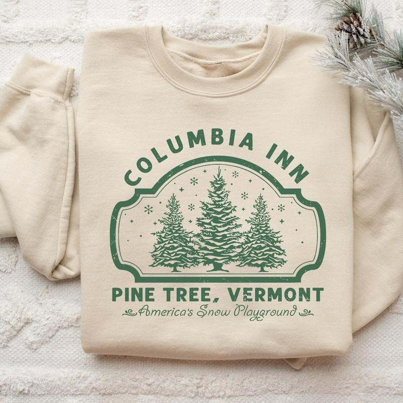 Columbia Inn Pine Tree Vermont Christmas Sweatshirt, Christmas Movie Sweatshirt, A White Christmas Sweatshirt T-Shirts,...