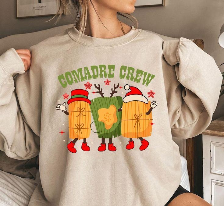Comadre Crew Christmas Tamales Sweatshirt, Cute Comadre Christmas Sweatshirt, Mexican Tamale Season, Spanish Xmas...