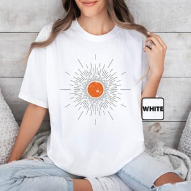 Comfort  Sun T-shirt, Sunburst Shirt, Vintage Summer Vibes Tee, Boho Spring Outfit, Inspirational Clothing, Minimalist...