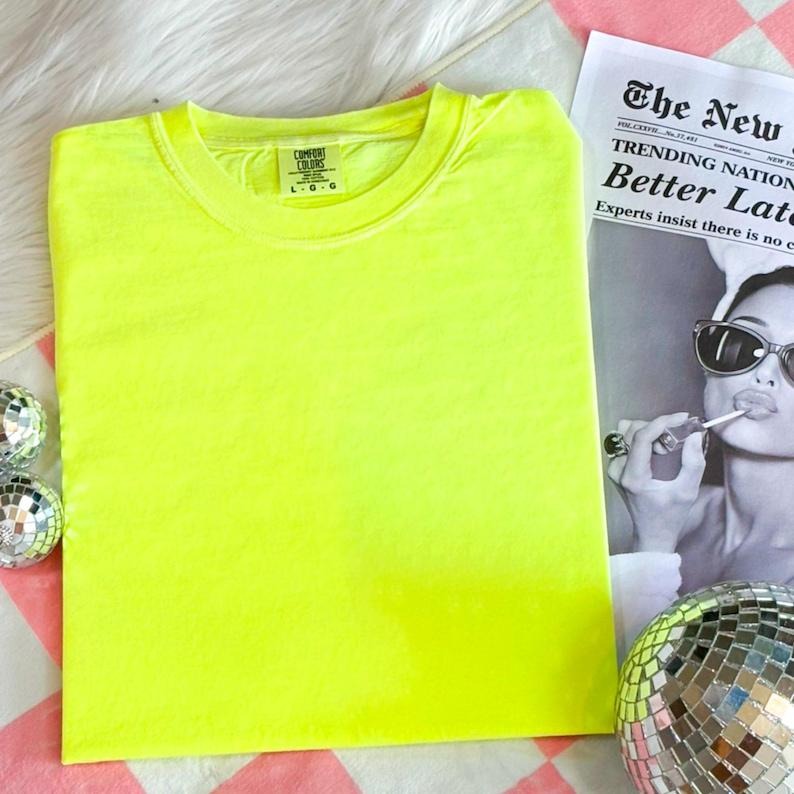 Comfort Color Blank Summer 100% cotton Shirt , Neon Trendy Summer Shirt, Trendy Summer Shirt, Summer Outfit, unisex,...