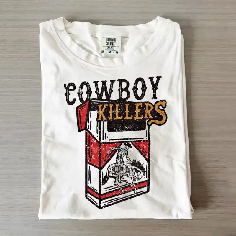 Comfort Color Cowboy Killers Rodeo Bronco Western T-shirt, Casual Wear, UnAlternative Fashionique Graphic Tee Hoodie,...