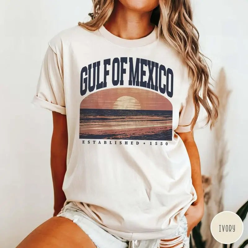 Comfort Color Gulf of Mexico T-Shirt Gulf Coast Shirt Mexico Beach Shirts Texas Alabama Mississippi Florida Beach...