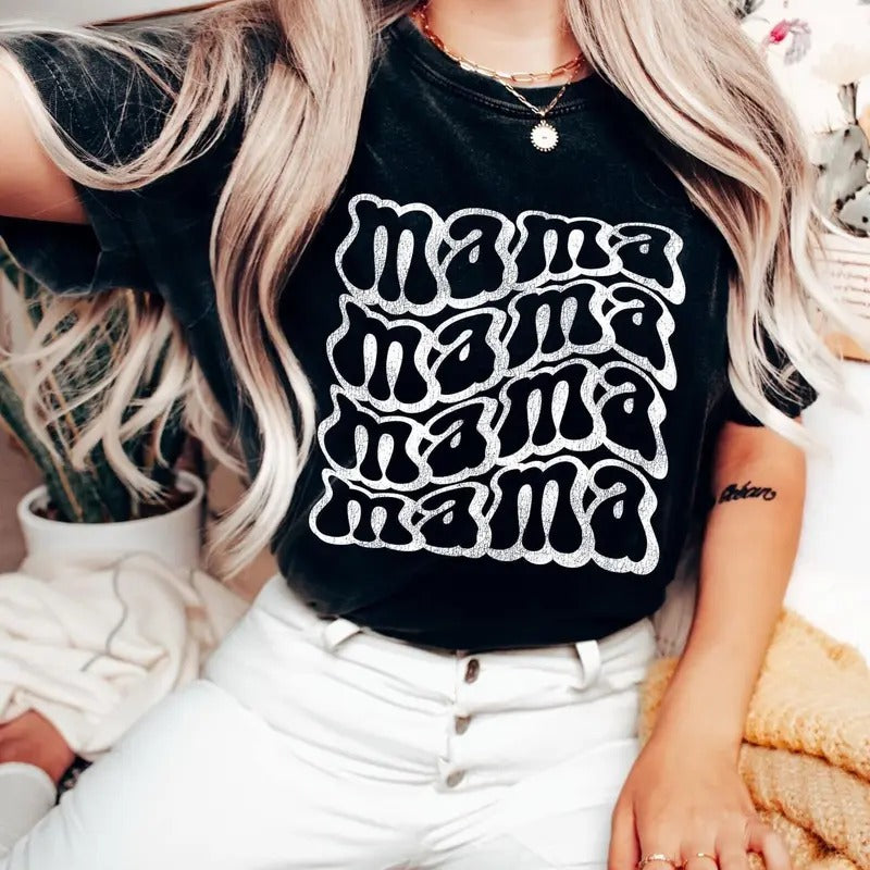 Comfort Color Mama Shirt Mom Shirt Mommy Shirt Mama T-shirt Cute Mom Shirt Mother's Day Gift Mom Life Shirt Girl Mama...