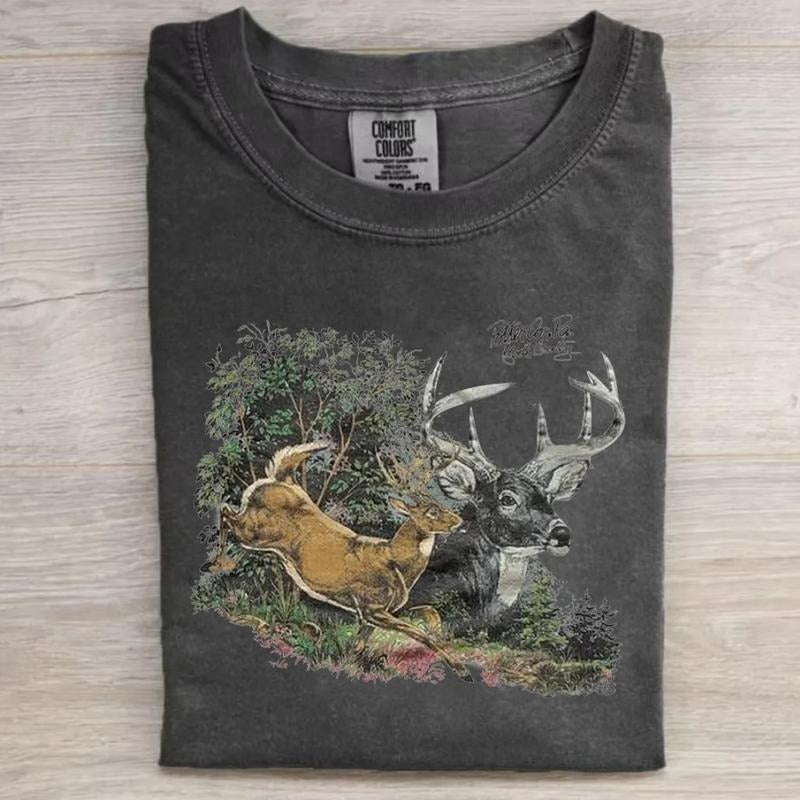 Comfort Color Vintage 1995 Deer Forest Wildlife Nature T-shirt, Casual Wear, UnAlternative Fashionique Graphic Tee...