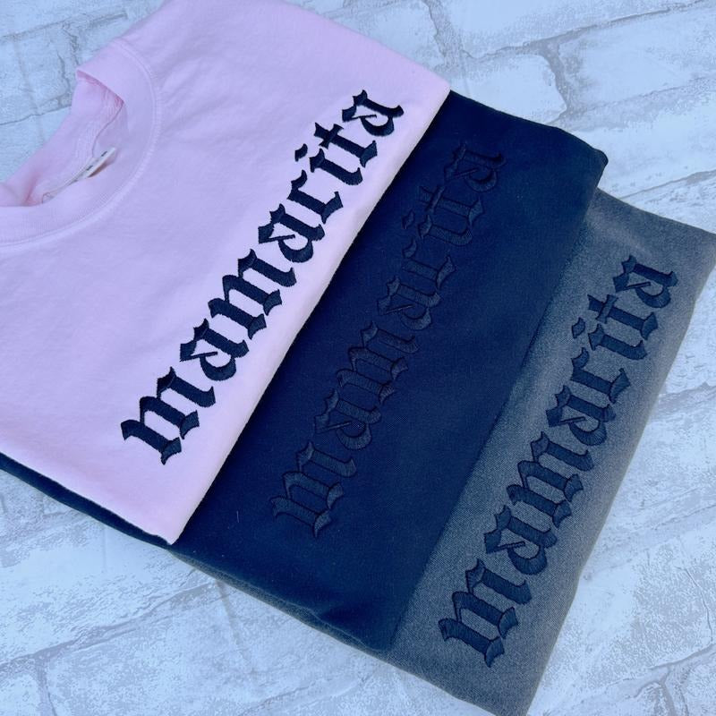 Comfort Colors - Mamacita Embroidered T-shirt Embroidery Short Sleeves Womenswear Hoodie, Sweatshirt | UrbanDripWear.com