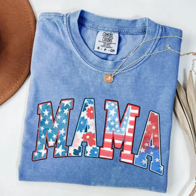 Comfort Colors American Mama T-shirt, Mama T-shirt, Retro Mama America Tee, 4th Of July T-shirt, American Mama, Retro Usa...