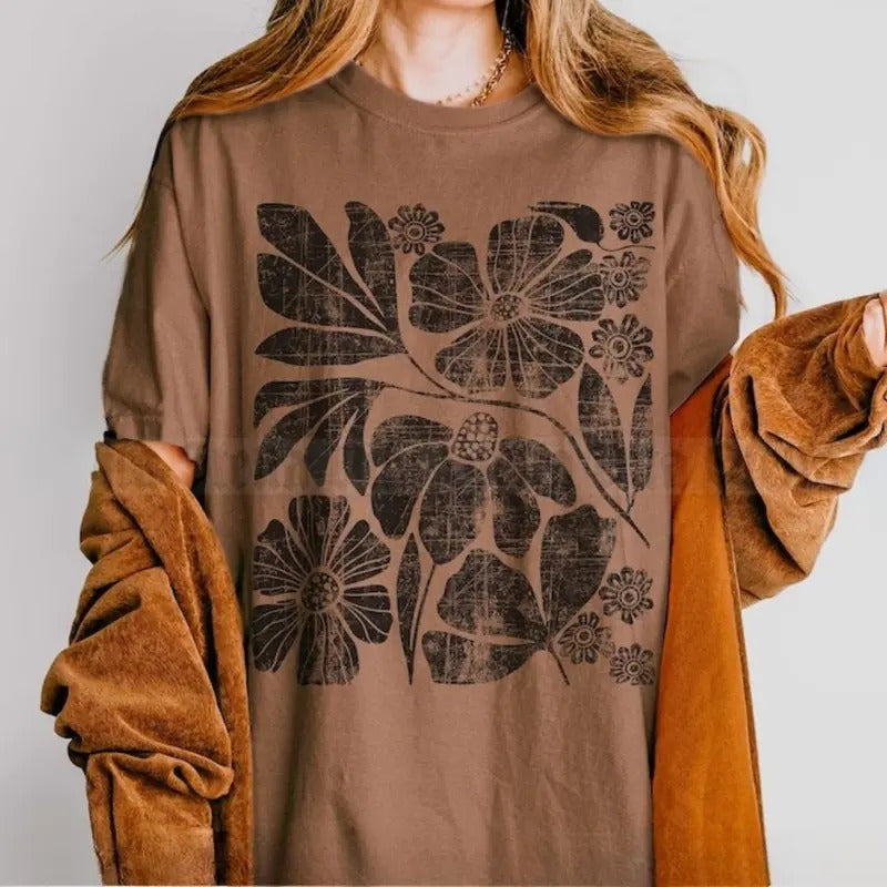 Comfort Colors Boho Wildflowers T-Shirt, Distressed Flowers Tshirt, Matisse Floral Graphic Shirt, Flower Market, Soft...