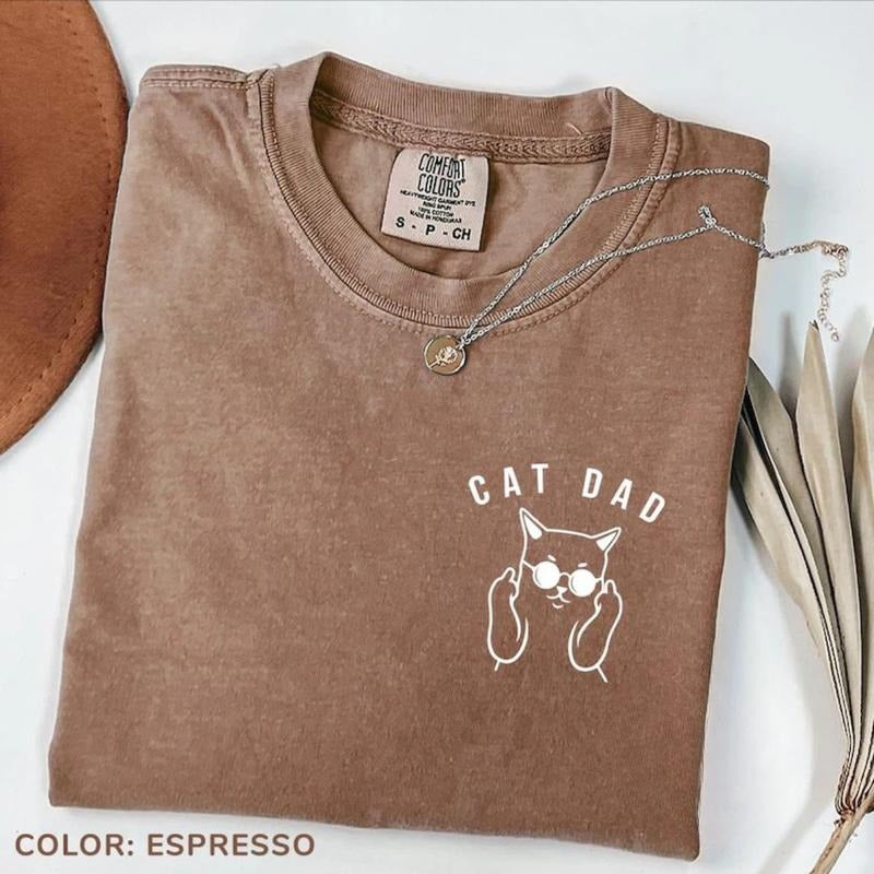Comfort Colors Cat Dad T-Shirt, Cat Lover Tee, Funny Cat Tee, Cat Father T-Shirt, Cat Daddy TShirt, Animal Lover Gift,...