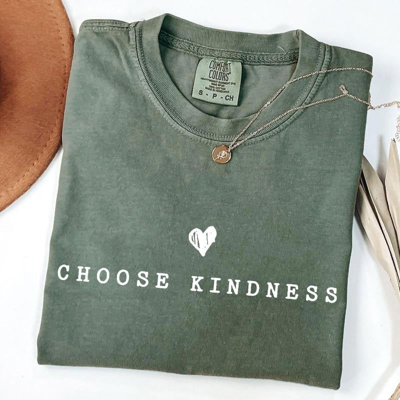 Comfort Colors Choose Kindness Kind Teacher Shirt for Work, Teacher Appreciation Gift Kindness Oversized Shirt, Cute...