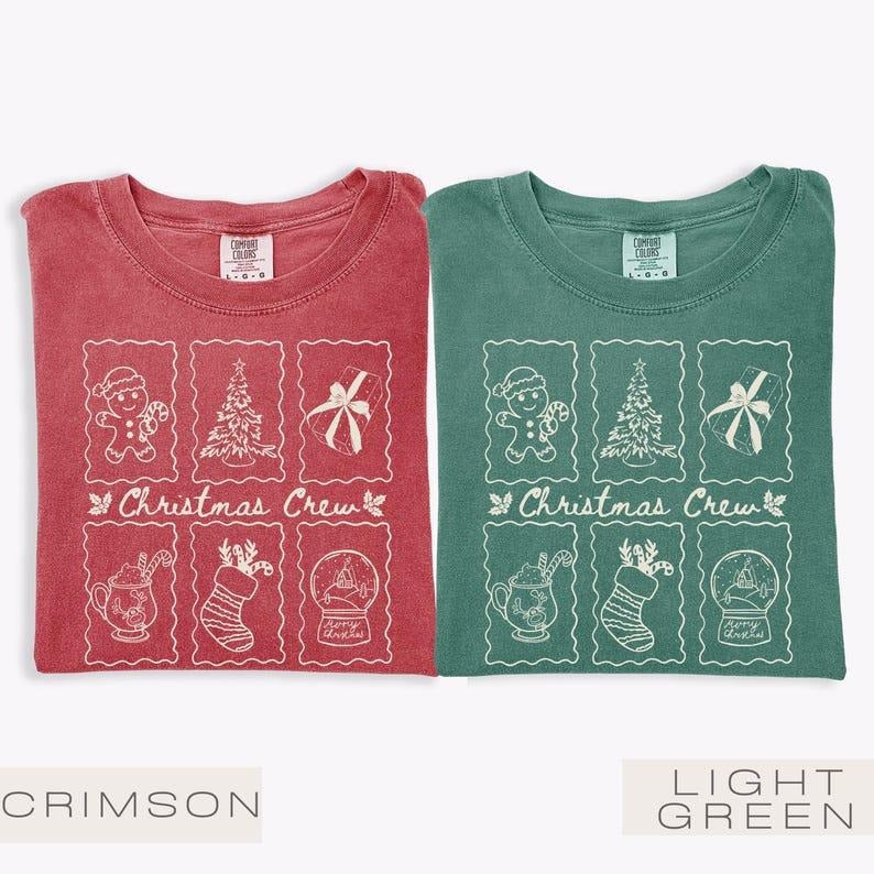 Comfort Colors Christmas Crew 2025 Tshirt, Family Matching Holiday Outfit, Retro Christmas Team Tee Hoodie, Sweatshirt