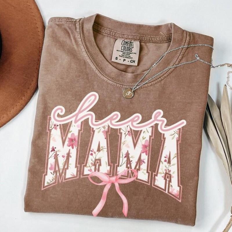 Comfort Colors Coquette Cheer Mom T-Shirt, Soft Cotton Crewneck Shirt for Men and Women, Gift for Him or Her, Unisex...