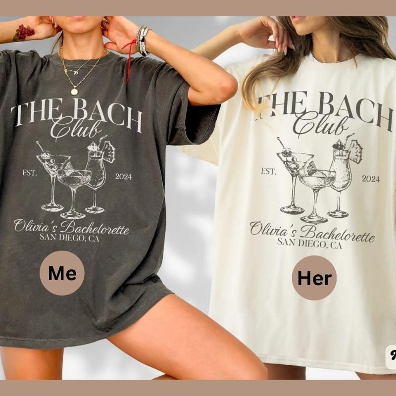 Comfort Colors Custom Bachelorette Party Shirts, The Bach Club Bachelorette Shirts, Personalized Beach Wedding Shirt,...