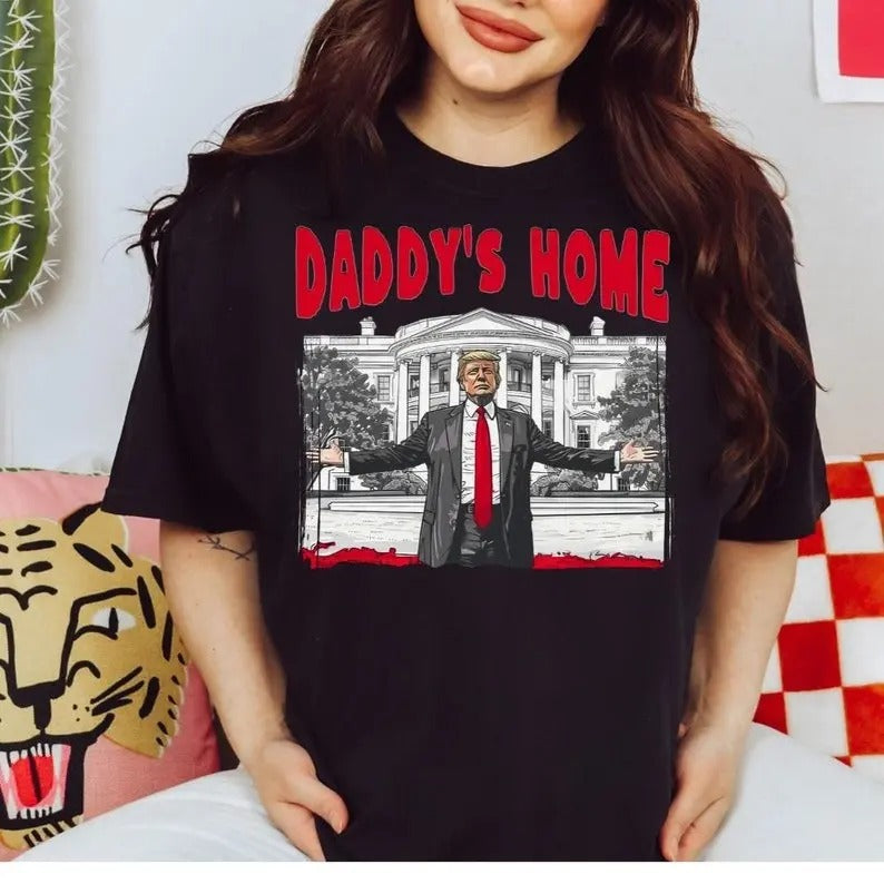 Comfort Colors Daddy's Home President Trump 2024 Shirt Hoodie, Sweatshirt | UrbanDripWear.com