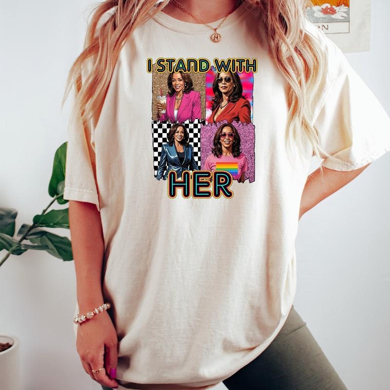 Comfort Colors Kamala Harris 2024 Shirt, I Stand With Her, Kamala For The People Shirt, Kamala Rally Shirt, Democrat...