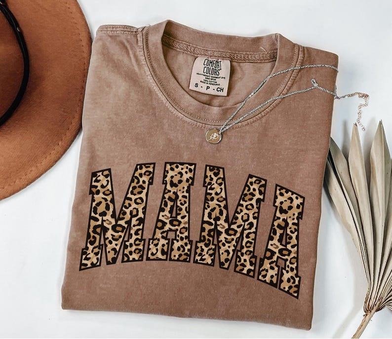 Comfort Colors Leopard Print Mama T-Shirt, Gift for Mom, Retro Mom Tee, Mother's Day Gift, Vintage Cheetah Mama Tshirt,...