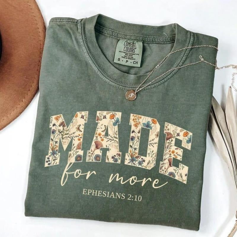 Comfort Colors Made For More Shirt, Bible Verse Tee, Cute Christian Shirt For Women, Jesus Shirt, Christian Gift,...