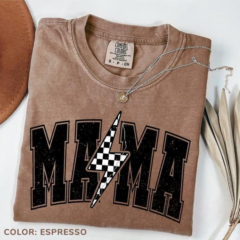Comfort Colors Mama Lightning Bolt T-shirt, Mama Tee, Mama Shirt, Mom Life Graphic Tee, Retro Mama Tee, Mama Sublimation...