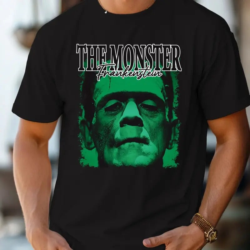 Comfort Colors Men's The Monster Frankenstein Cotton Graphic T-Shirt Top Hoodie, Sweatshirt | UrbanDripWear.com