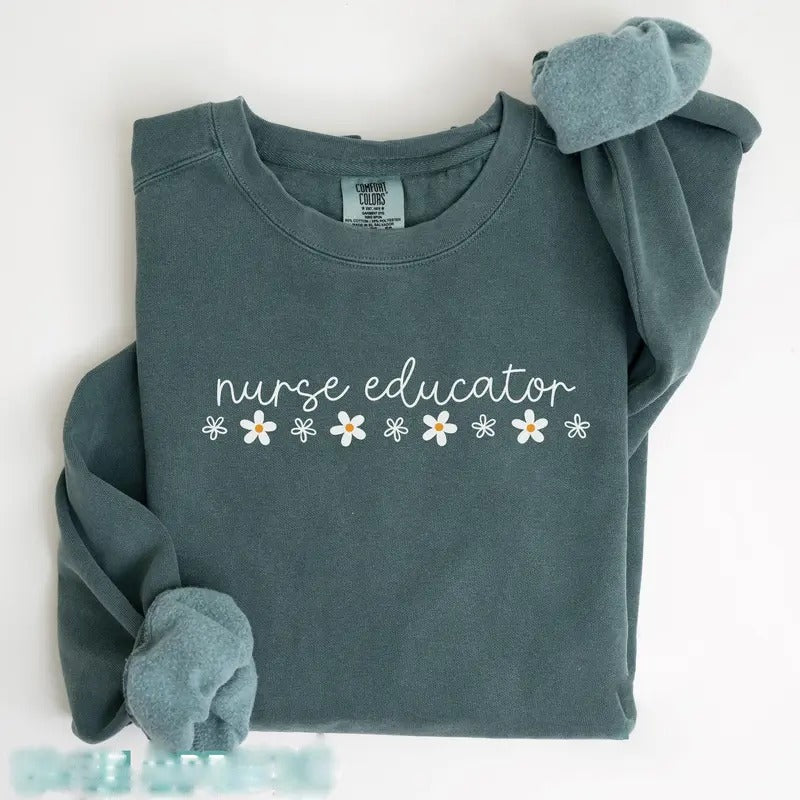 Comfort Colors Minimal Nurse Educator Sweatshirt, Clinical Nurse Instructor Sweater, Nursing School Professor, Gift for...