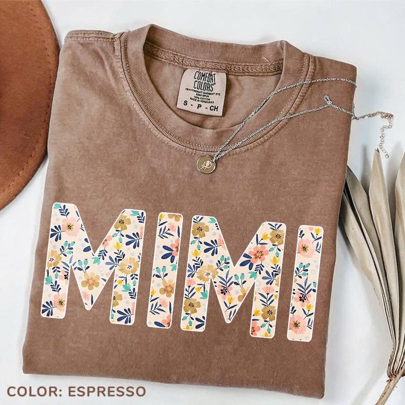Comfort Colors Personalized Mimi T-shirt With Grandkids, Floral Mimi T-shirt, Mimi Gifts, Mother's Day Shirt, Grandma...