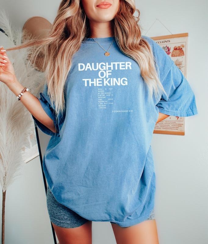 Comfort Colors Religious Shirt, Child of God Shirt, Daughter of the King T-Shirt, Bible Verse Cotton Fabric Top...