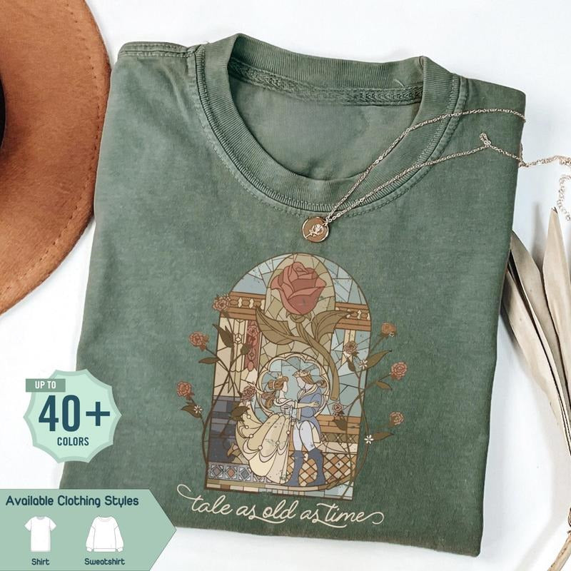 Comfort Colors Retro "Tale As Old As Time" T-Shirt, Cute Tee for Story Lovers, Perfect Girly Gift for Women, Gift for...