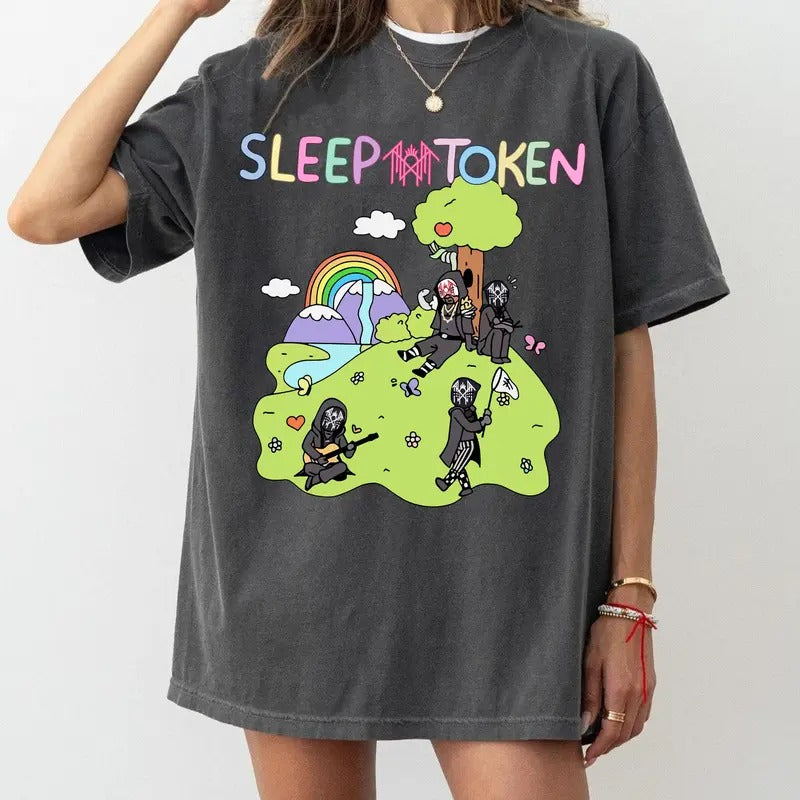 Comfort Colors Sleep Token Cowboy Rider Shirt Cute Rainbow T-Shirt Hoodie, Sweatshirt | UrbanDripWear.com