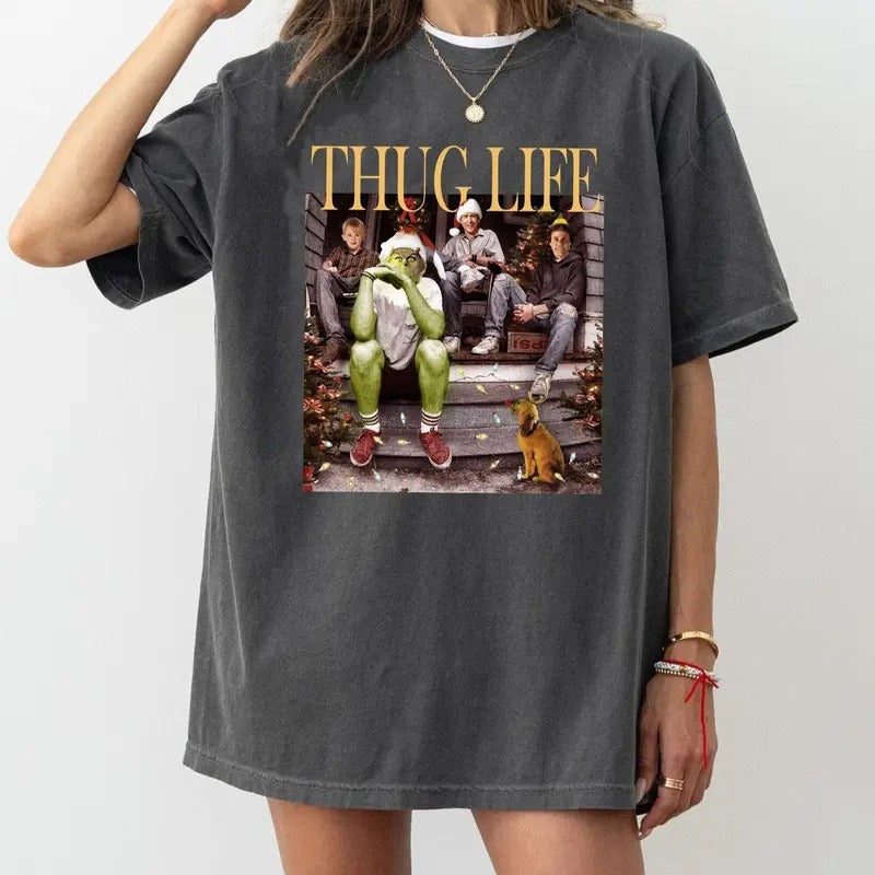 Comfort Colors Thug Life Christmas Shirt, Christmas movie sweater, holiday Christmas friends shirt Hoodie, Sweatshirt