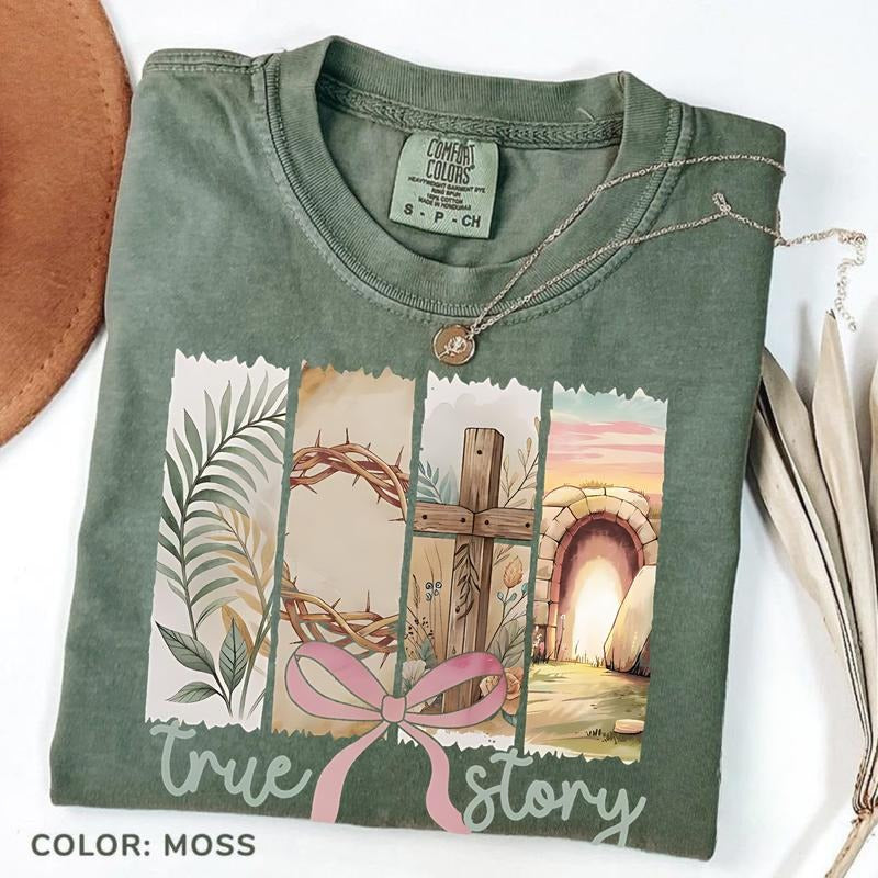 Comfort Colors True Story He Is Risen Tshirt, Christian Shirt, Happy Easter Shirt, Retro Christian Easter Tee, Coquette...