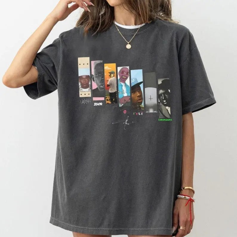 Comfort Colors Tyler All Albums Version Vintage Unisex T shirt, Gift For Fan Swearshirt, Hoodie, The Creator Tour Music...