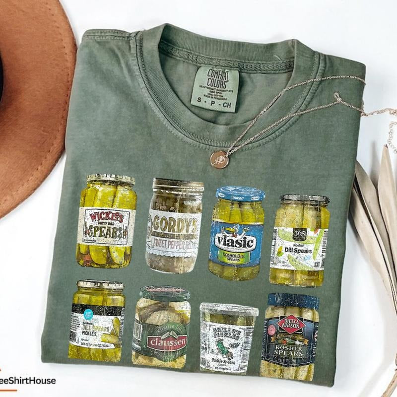 Comfort Colors Vintage Canned Pickles T-Shirt, Pickle Shirt, Pickle Jar Tee, Foodie Tee, Vintage Comfort Colors Shirt,...