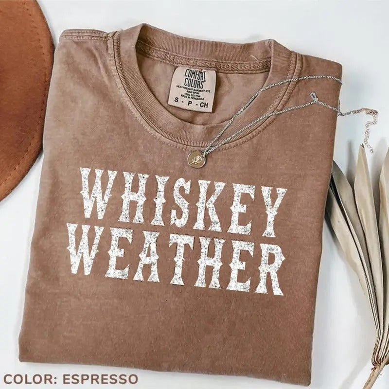 Comfort Colors Western Cowgirl Shirt, Whiskey Weather Boho Tee, Trendy Oversized Rodeo Country, Arizona Shirt Punchy,...