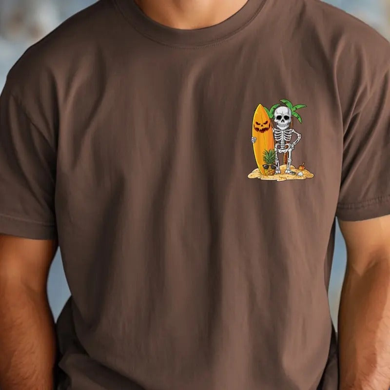 Comfort Colors surfing skeleton pocket Graphic T-Shirt, unisex Casual Cotton Top Hoodie, Sweatshirt | UrbanDripWear.com