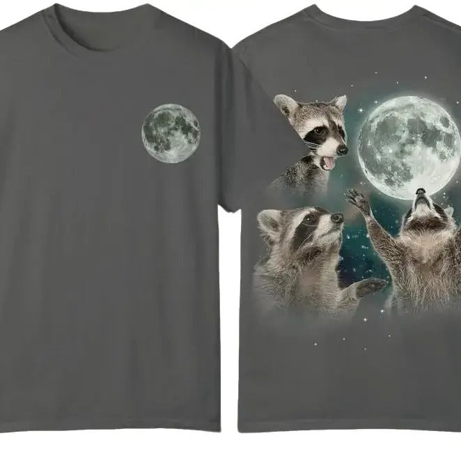 Comfort Colors, Three Raccoons Vintage Graphic Shirt, Funny Raccoon Gift, Raccoon Moon Hoodie, Sweatshirt | UrbanDripWear.com