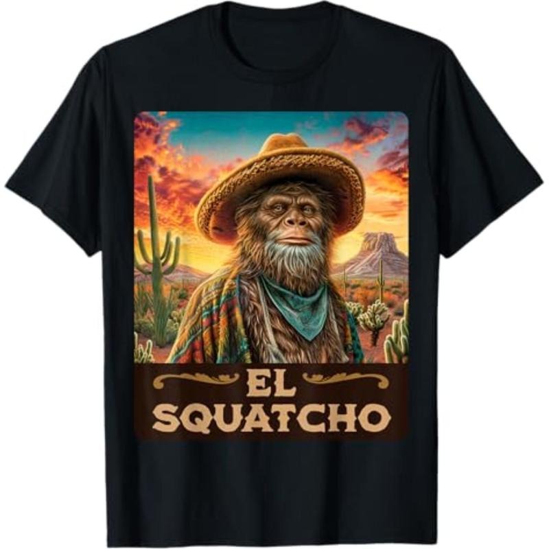 Comfort Cotton Short Sleeve T- Shirt Guardian of the desert: Bigfoot, Sasquatch, & El Squatcho T-Shirt Hoodie, Sweatshirt