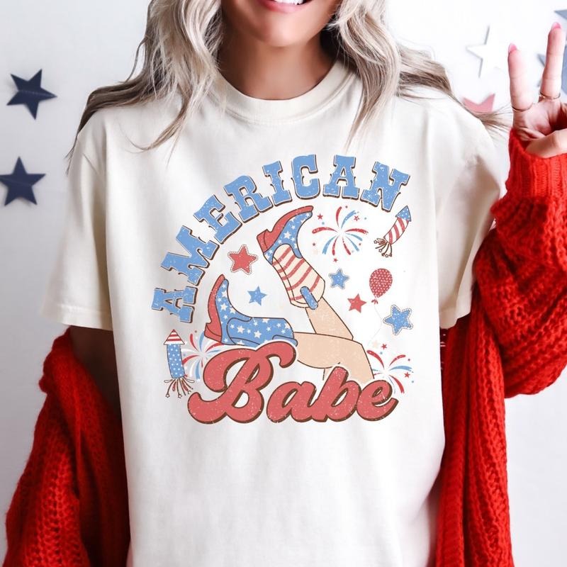 Comfort colors American Babe short sleeve casual cotton graphic tshirt Hoodie, Sweatshirt | UrbanDripWear.com