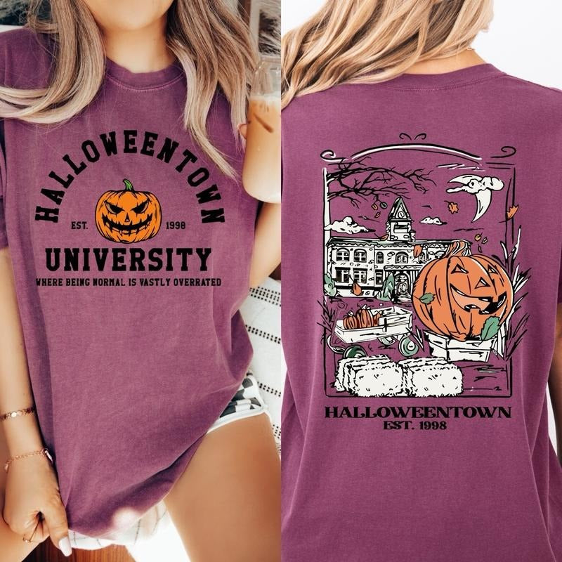 Comfort colors Halloweentown university short sleeve casual cotton graphic tshirt Hoodie, Sweatshirt | UrbanDripWear.com