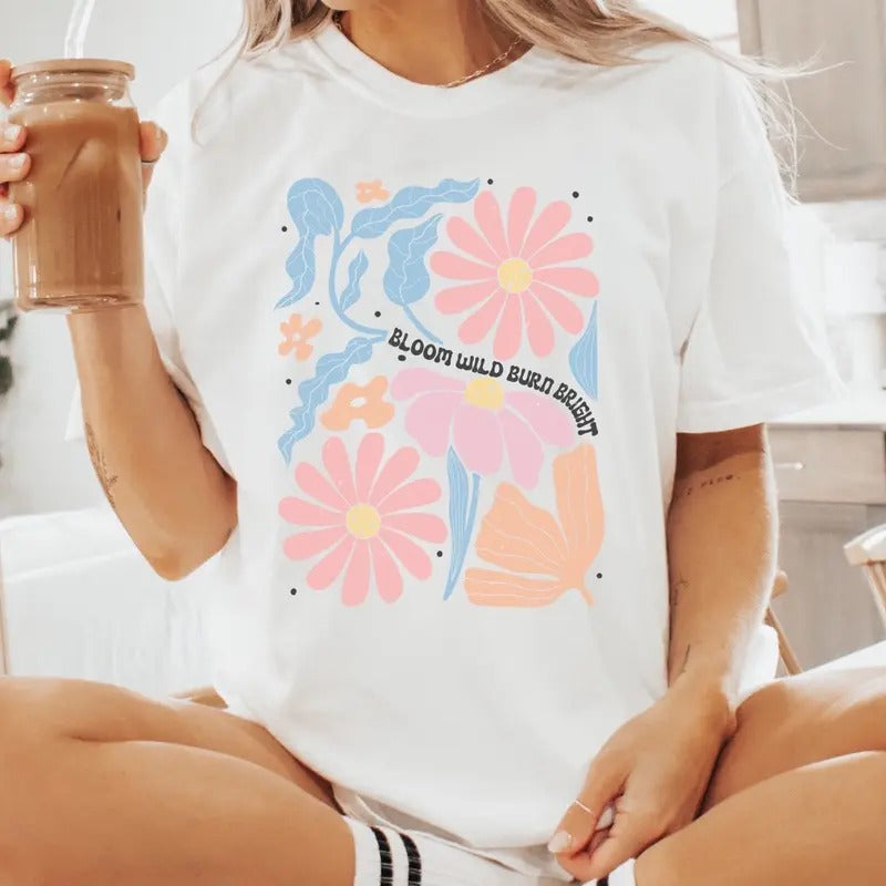 Comfort colors bloom wild short sleeves casual cotton graphic tshirt Hoodie, Sweatshirt | UrbanDripWear.com