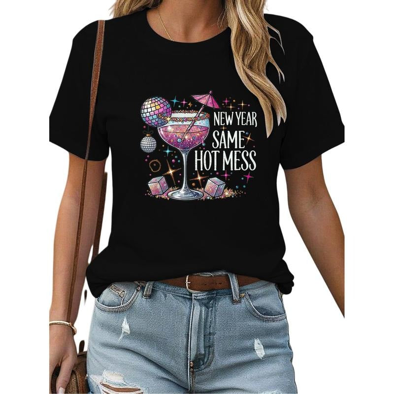 Comfortable New Year Same Hot Mess T-Shirt for Festive & Daily Use Hoodie, Sweatshirt | UrbanDripWear.com
