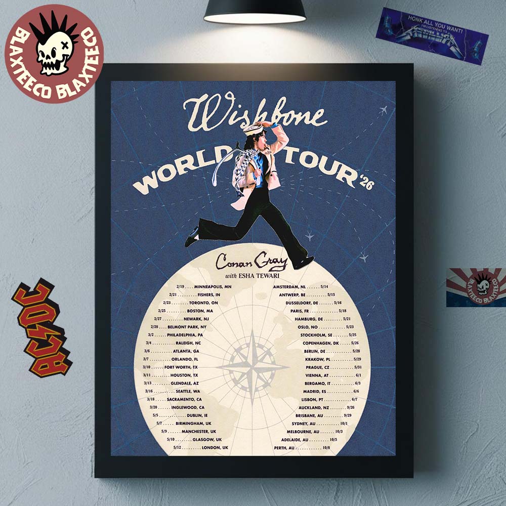 Conan Gray Wishbone World Tour 2026 North America UK And Europe And Australia Schedule Dates Poster Canvas