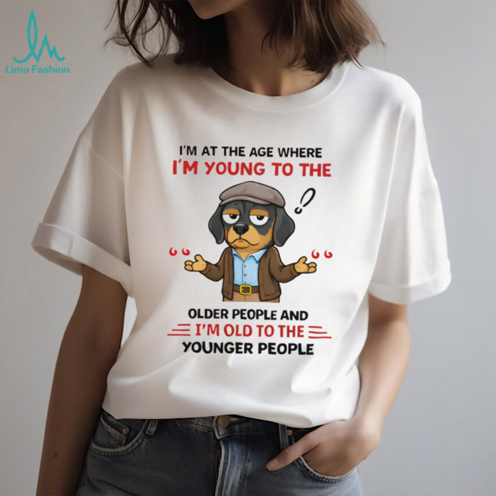 Confused Senior Dachshund T Shirt Young to Old People Middle Age Dog T Shirt