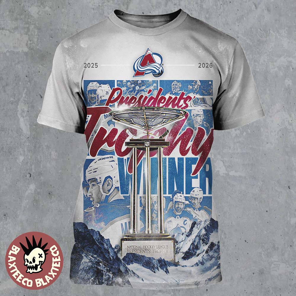 Congrats Colorado Avalanche Claims The NHL 2026 Presidents Trophy Winner All Over Print Shirt