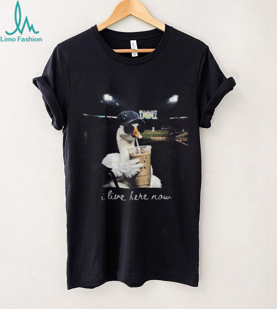 Cool Goose Drinking Iced Coffee at Baseball Stadium T Shirt