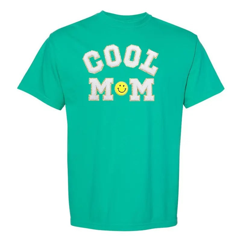 'Cool Mom' Letter Patch T-Shirt Hoodie, Sweatshirt | UrbanDripWear.com