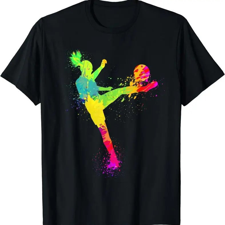 Cool Soccer Design For Women Soccer Player Sport Lover T-Shirt, Casual Round Neck, Regular Fit, All-Season, Perfect for...