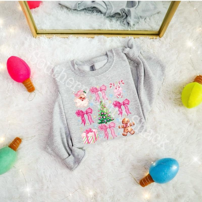 Coquette Christmas Sweatshirt | Christmas Sweatshirt T-Shirts, Hoodie | UrbanDripWear.com