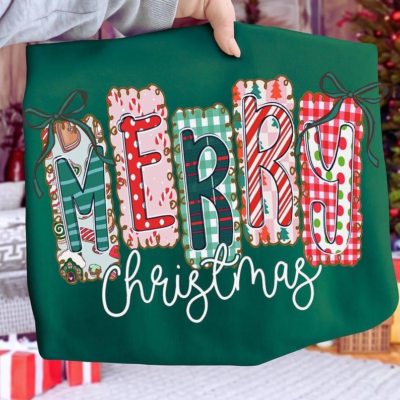 Coquette Christmas Tree Sweatshirt, Christmas Sweatshirt, Preppy Sweatshirt, Christmas Sweatshirt, Christmas Bow...