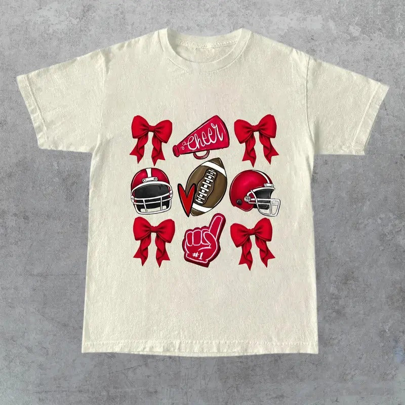 Coquette Game Day Shirt, Football Game Day T-shirt, Coquette Football Shirt, Sports Team Spirit Shirt, Coquette Aesthetic...