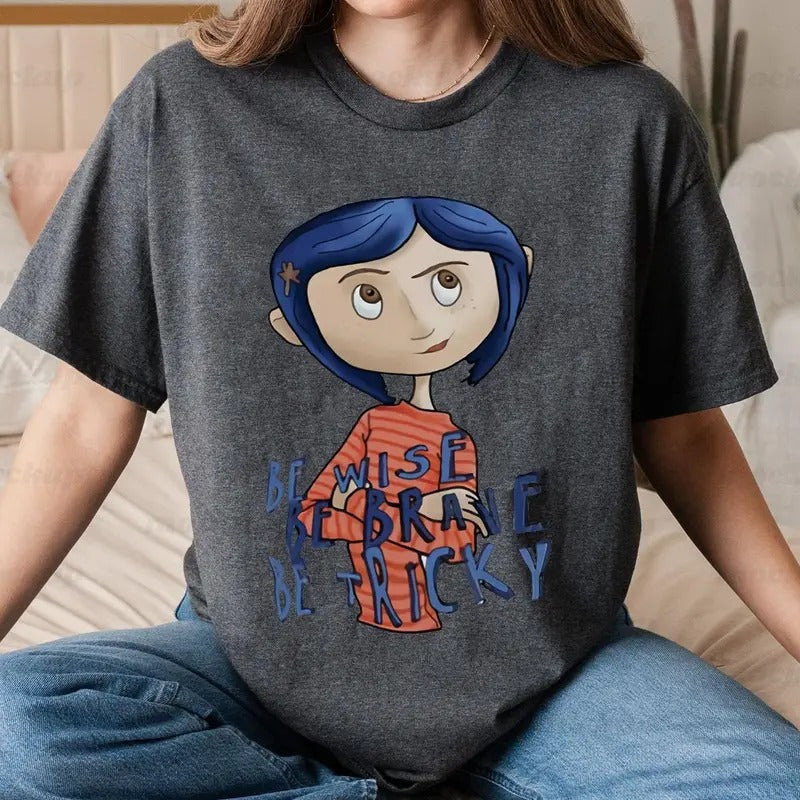 Cor.ralinee Be Wise Be Brave Be Ricky Shirt, Cor.ralinee horror movies tshirt, Horror Character Shirt, Halloween Crewneck...