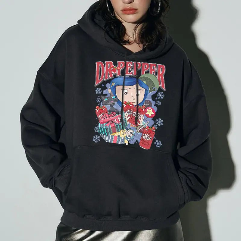 Coraline Christmas Sweatshirt, Dr Pepper Coraline Christmas Hoodie, Dr Christmas, Gift Christmas T-Shirts | UrbanDripWear.com